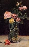 Edouard Manet Roses in a Glas Vase oil painting on canvas